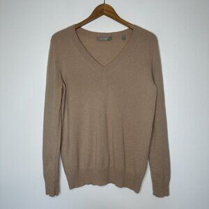 Vince Cashmere Sweater Size S Tan V Neck Long sleeve Preppy